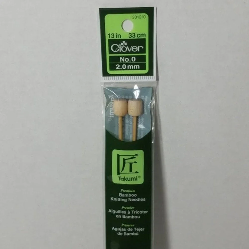 Clover Takumi Bamboo Knitting Needles US 0 13inch